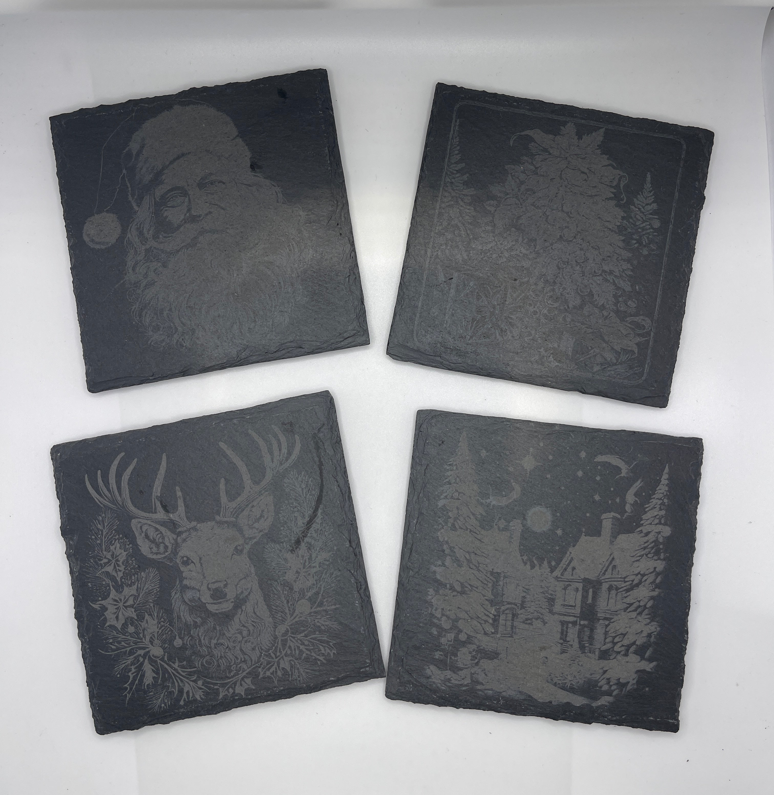 Pack of 4 Festive Slate Coasters