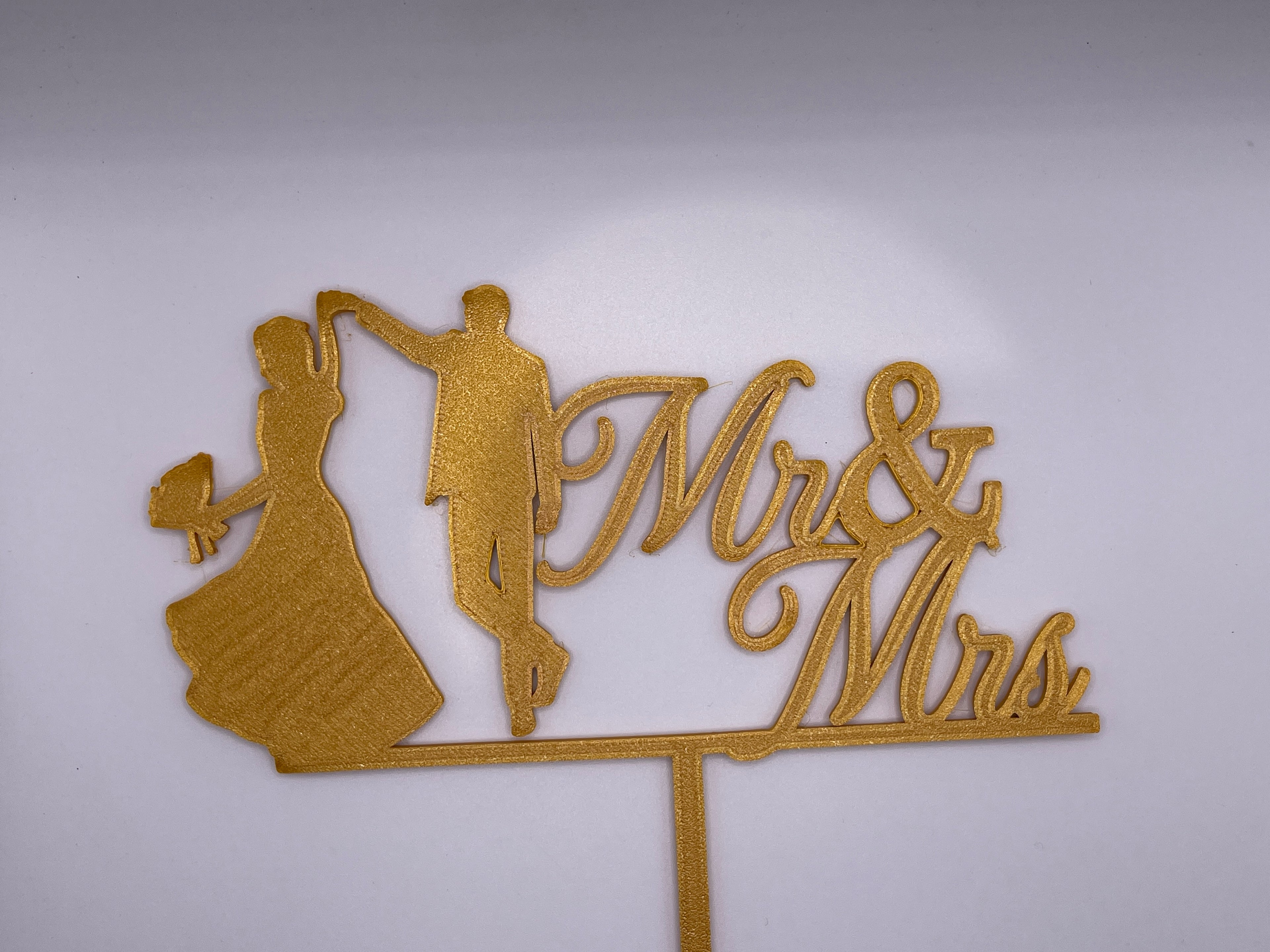 3d Printed - Mr & Mrs Wedding Cake Topper